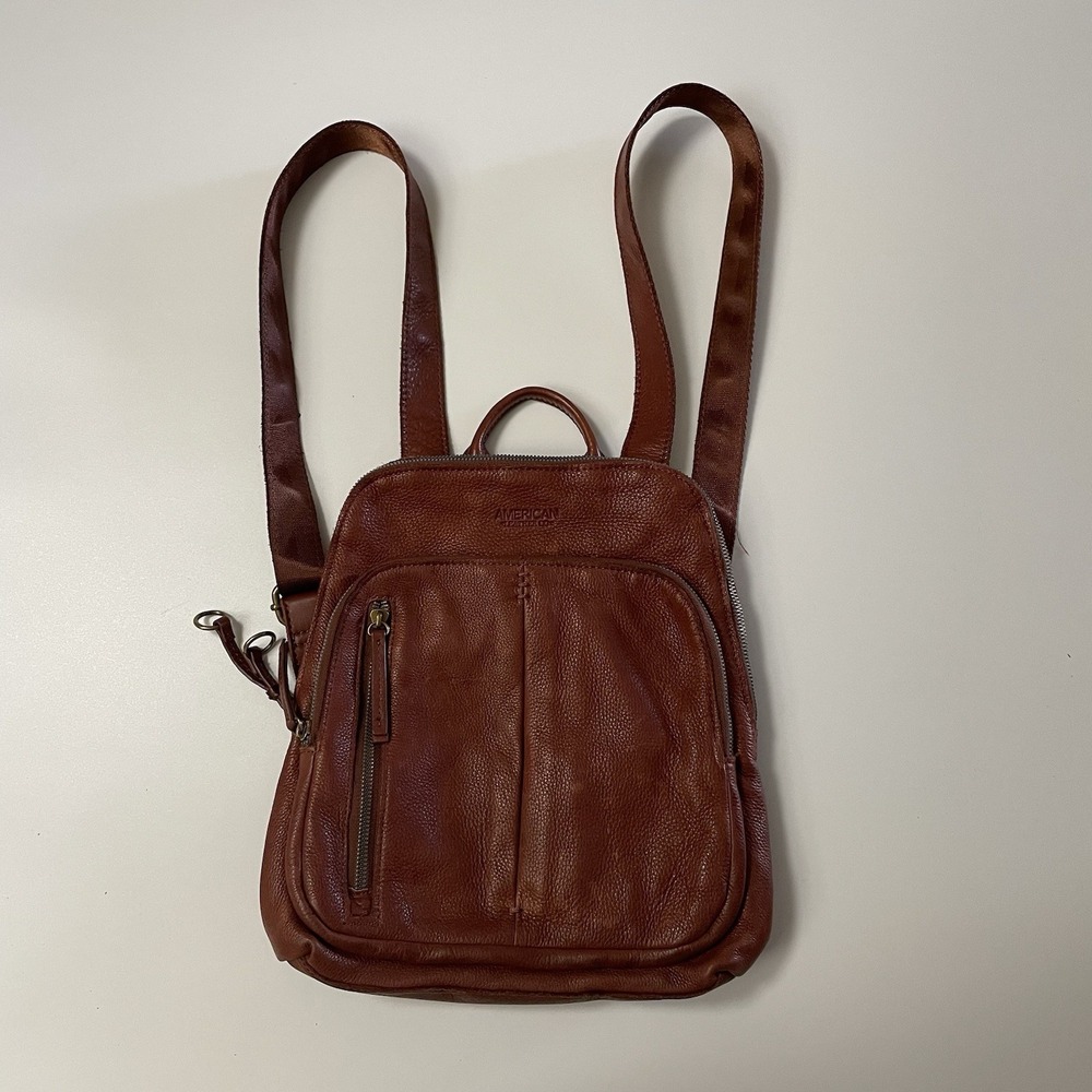 American Leather Company Denise Mini‎ Soft Brown Genuine Leather Backpack B8